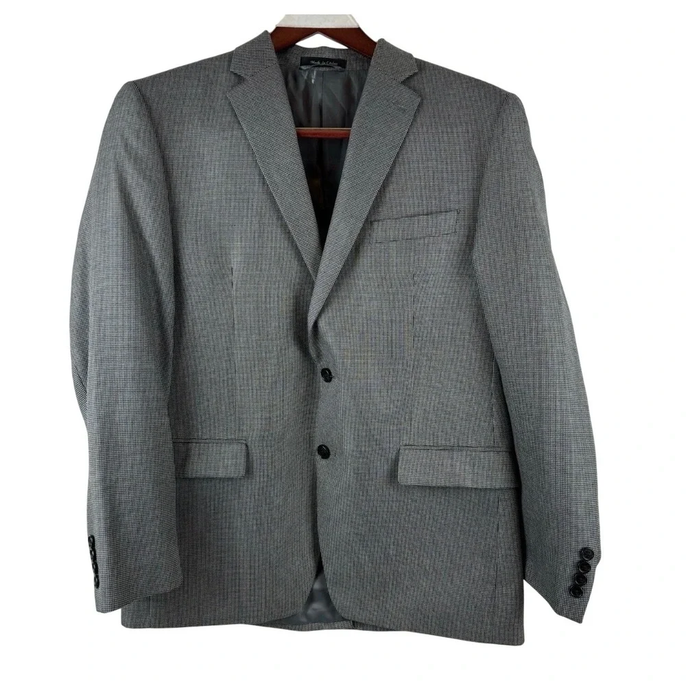 Lauren Ralph Lauren Blazer Mens 44R  Micro Houndstooth 2-Button Sport Coat